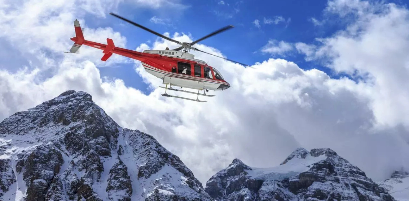 Helicopter sightseeing flight over Gangtok Sikkim