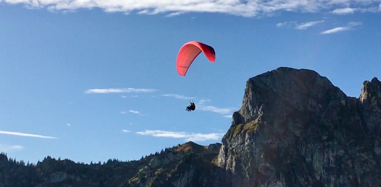 Tandem paragliding over Gangtok in Sikkim